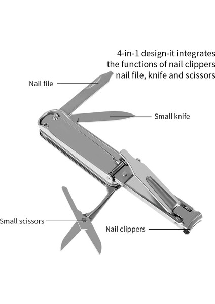 4 In 1 Katlanır Tırnak Makası Makas Bıçak Anahtarlı Manikür Tırnak Kesici Çok Fonksiyonlu Paslanmaz Çelik Tırnak Makası Ayak Tırnağı (Yurt Dışından) fırsatları