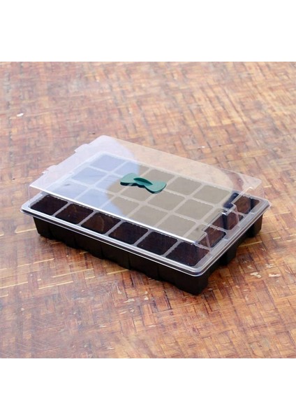 Adet Fide Başlangıç Tepsileri Kubbe ile 24 Hücre Bahçecilik Için Bonsai Fide Bitki Büyüme Başlangıç Çimlenme Kiti Siyah (Yurt Dışından) indirimleri