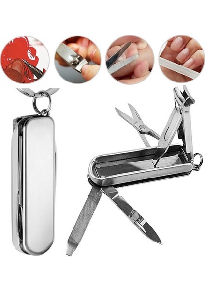 1pc Yeni Gelenler Katlanır Tırnak Makası Çok Fonksiyonlu 4 In 1 Paslanmaz Çelik Tırnak Makası Makas Lima Bıçak Anahtarlı (Yurt Dışından) fırsatları