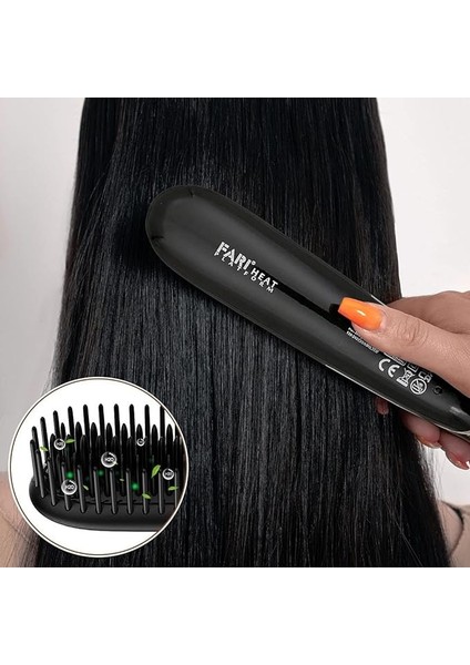 Mini Saç Düzleştirme Fırçası, Farı Seyahat Saç Düzleştirici Fırçası Çift Voltajlı Iyonik Sıcak Tarak Seyahat Kılıfı ile Ingiltere Ithalat (Yurt Dışından) fırsatları