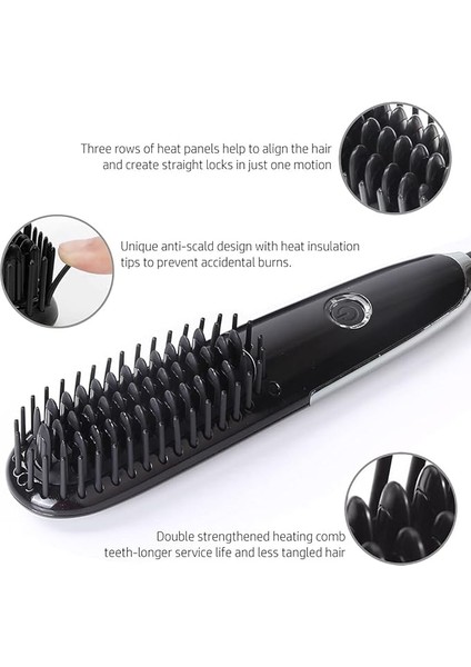 Mini Saç Düzleştirme Fırçası, Farı Seyahat Saç Düzleştirici Fırçası Çift Voltajlı Iyonik Sıcak Tarak Seyahat Kılıfı ile Ingiltere Ithalat (Yurt Dışından) indirimleri