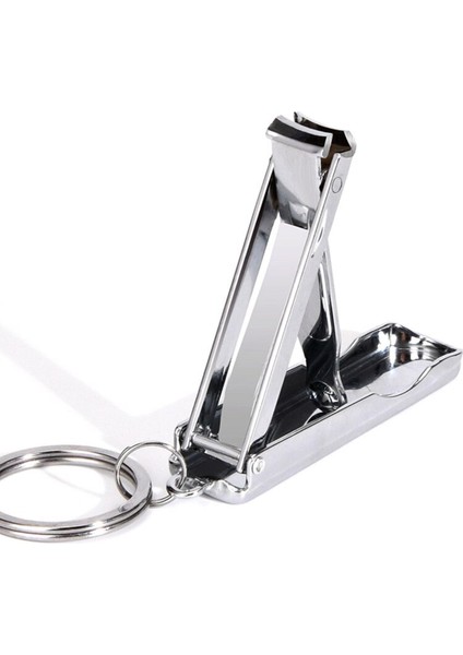 Paslanmaz Çelik Tırnak Makası Katlanabilir El Ayak Tırnağı Çivi Kesici Giyotin Anahtarlık (Yurt Dışından)