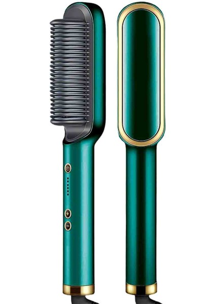Kadınlar Için 2'li Yeni Elektrikli Saç Düzleştirme Fırçası Paketi - 39 Saniyede Hızlı Isıtma, 5 Ayar, Otomatik Kapanma (Yurt Dışından)