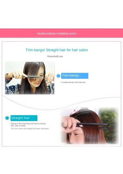 Moda Saç Tarak V Tipi Saç Düzleştirici Tarak Dıy Salon Saç Kesimi Kuaförlük Şekillendirici Aracı Anti-Statik Tarak Fırçalar (Yurt Dışından) modelleri