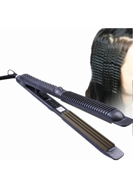 Saç Düzleştirici Crimper Elektronik Düz Hızlı Isıtma Demir Alüminyum Plakalar 2'si 1 Arada Değer ve Düz, 5 Isı Kontrolü Seçeneği, (Yurt Dışından)