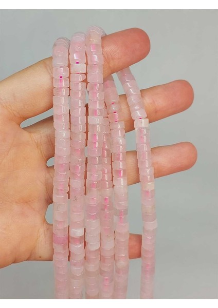Pembe Kuvars Taşı Şekilli 3X6MM Dizi (49358)