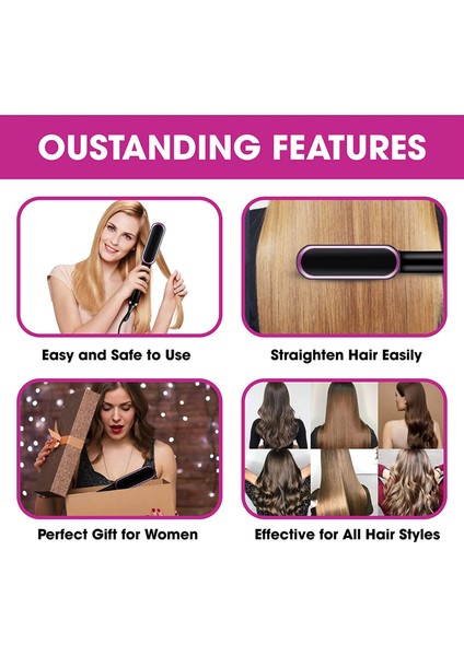 Kızlar Için Saç Düzleştirici Fırçası Elektrikli Isıtma Tarak Anti-Haşlanma Saç Düzleştirme Fırçası (Yurt Dışından) fırsatları