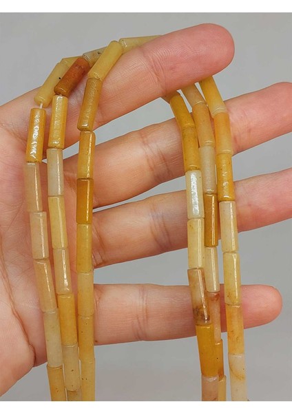 Akik Taşı Silindir Kesim 4X12.5MM Dizi (49362)