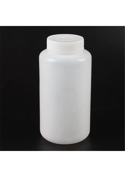 2x 1000ML Şeffaf Beyaz Lab Çift Kapaklı Sızdırmaz Plastik Geniş Ağızlı Şişe (Yurt Dışından)