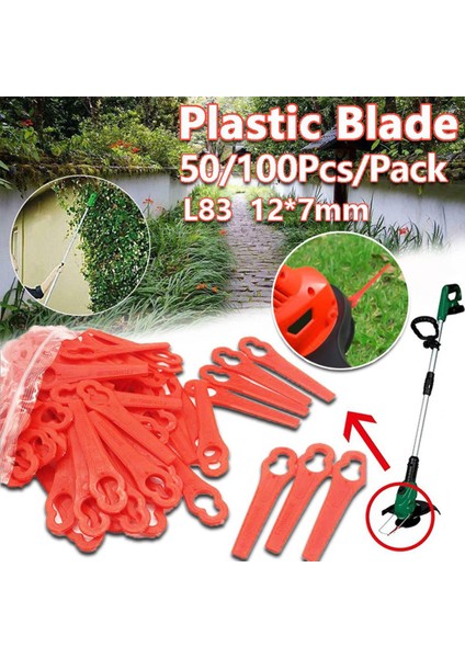 Dası 50/100 Adet Yedek Plastik Bıçaklar Bahçe Çim Bahçe Biçme Bıçakları Bahçe Aksesuarları Aracı (Yurt Dışından)