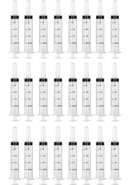 Bilimsel Laboratuvarlar Için Uç Kapaklı 24 Paket 20ML Plastik Şırınga (Yurt Dışından)