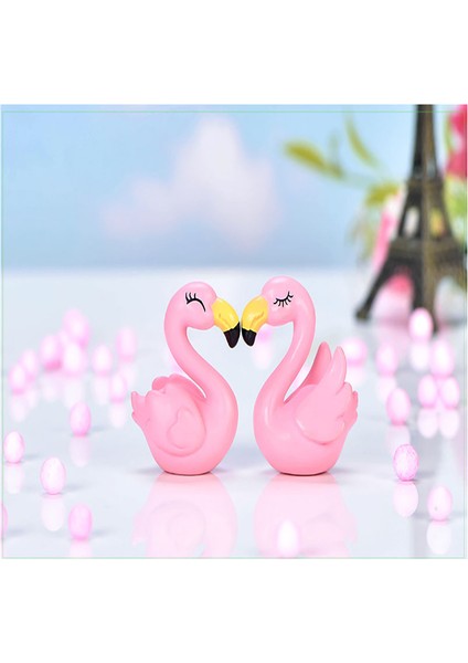 1 Çift Reçine Flamingo Minyatür Manzara Bonsai Etli Dekorasyon Bahçe Hediye Güneş Işığı Süper Mağaza (Yurt Dışından)