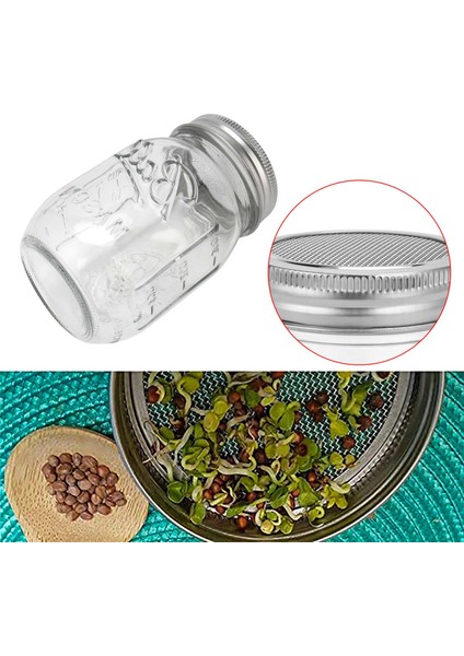 Süzgeç Kapaklı Filizlendirme Kavanozu Geniş Ağızlı Quart Mason Sprouter (Yurt Dışından)