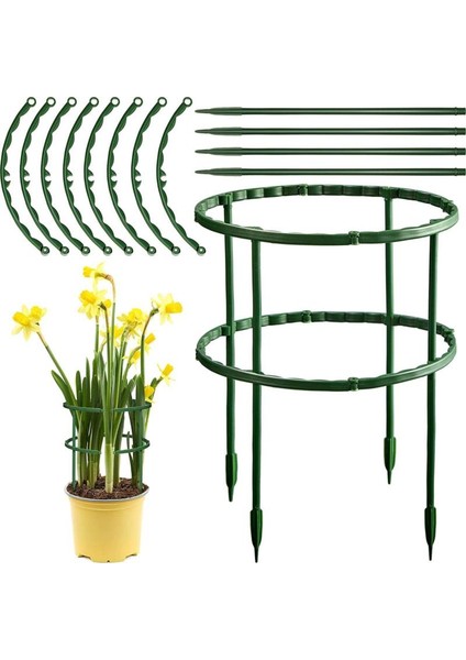 Bahçe Tesisi Destek Kafesi Çiçek Standı Tutucu Plastik Yarı Daire Bonsai Aracı Karşılaşma (Yurt Dışından)