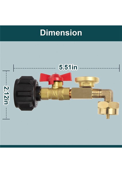 1lb Tank Silindiri Için-1 x Propan Dolum Adaptörü-Siyah ve Pirinç (Yurt Dışından)