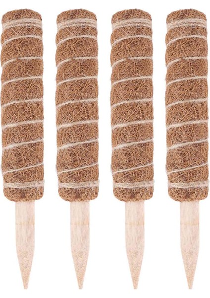 Bitki Desteği Uzatma Için 4 Paket Hindistan Cevizi Totem Direği Yosun Direği 30 cm (Yurt Dışından)
