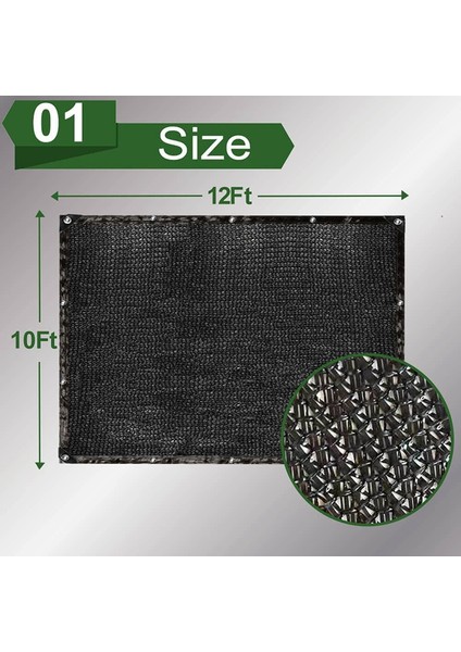 %70 Güneş Kremi Gölge Bezi Net Siyah - Bitki Örtüsü Için 10X12 Ft Tarp (Yurt Dışından)