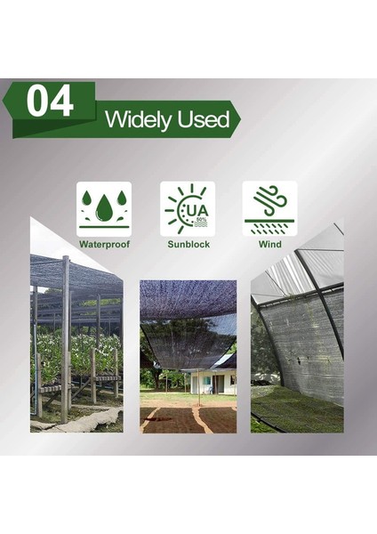 %70 Güneş Kremi Gölge Bezi Net Siyah - Bitki Örtüsü Için 10X12 Ft Tarp (Yurt Dışından)