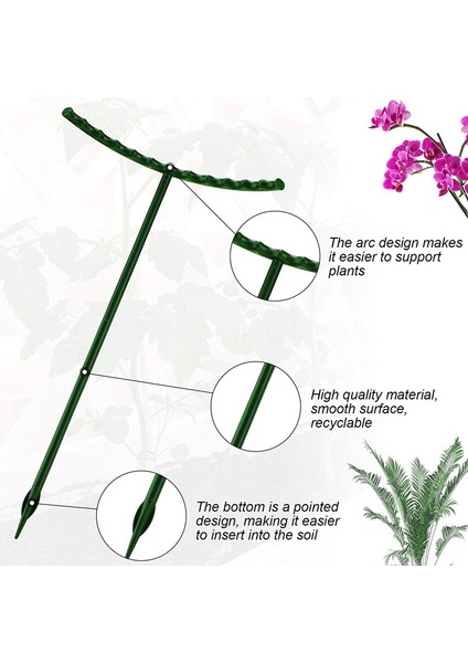 Bitki Desteği, 12 Adet Bitki Kazıkları Yarım Yuvarlak Halka Bitki Kafesi Tutucu Saksı Tırmanma Kafes 10 Bitki Klipsli (Yurt Dışından)