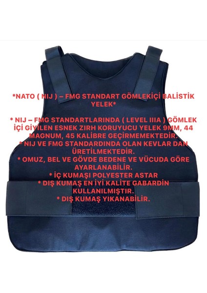 ( Nıj ) – Fmg Standart Gömlekiçi Balistik Yelek