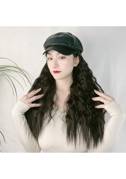 Yüksek Sıcaklık Fiber Peruk Kadın Mısır Bigudi Uzun Saç Şapka Ilkbahar ve Yaz Bir Uzun Kıvırcık Saç Tam Kafa Peruk (Yurt Dışından) modelleri