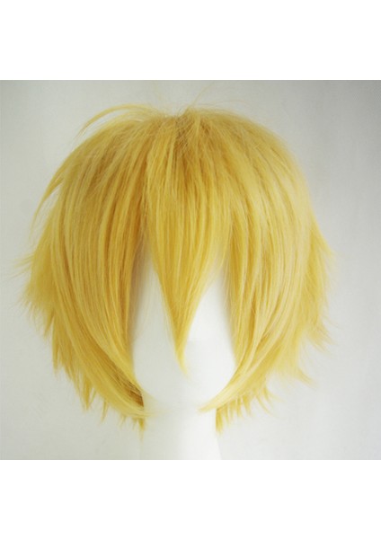 Erkekler Için Çok Amaçlı Renkli Peruk Çünkü Peruk Anime Peruk Kılıf Cosplay Anti-Kıvırma Kısa Saç (Yurt Dışından)
