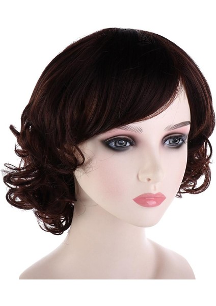 Parti Nefes Alabilen Kalın Saç Uzatma Kabarık Isıya Dayanıklı Fiber Doğal Saç Aksesuarları Kadın Kısa Kahverengi Dalgalı Peruk Sentetik Peruk Kadın Bob Saç Bayanlar Kıvırcık Peruk (Yurt Dışından) fırsatları