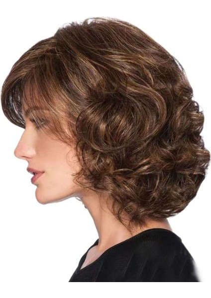 Parti Nefes Alabilen Kalın Saç Uzatma Kabarık Isıya Dayanıklı Fiber Doğal Saç Aksesuarları Kadın Kısa Kahverengi Dalgalı Peruk Sentetik Peruk Kadın Bob Saç Bayanlar Kıvırcık Peruk (Yurt Dışından) indirimleri