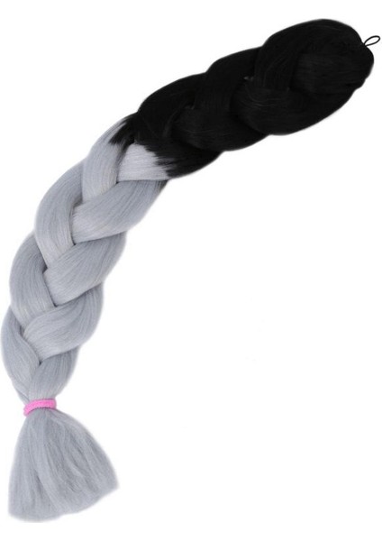 Gri Siyah Örgü Saç 32 '' 165G Xpression Jumbo Örgü Saç Sentetik Örgü Saç Ombre Renkleri (Yurt Dışından)