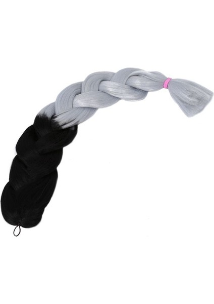 Gri Siyah Örgü Saç 32 '' 165G Xpression Jumbo Örgü Saç Sentetik Örgü Saç Ombre Renkleri (Yurt Dışından) fırsatları