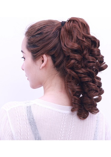 Peruk At Kuyruğu Internet Ünlü Kız Kavrama Kıvırcık Saç Kuyruk Doğal Gerçekçi Kabarık Saç Uzatma Orta Uzunlukta Saç Uzantıları Örgü (Yurt Dışından)