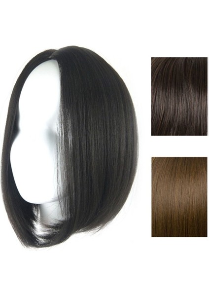 Kahverengi Bob Saç Peruk Saç Uzatma Siyah Günlük Kısa Düz Peruk Doğal Cosplay Orta Kısmı Künt Peruk Kadınlar (Yurt Dışından) fırsatları