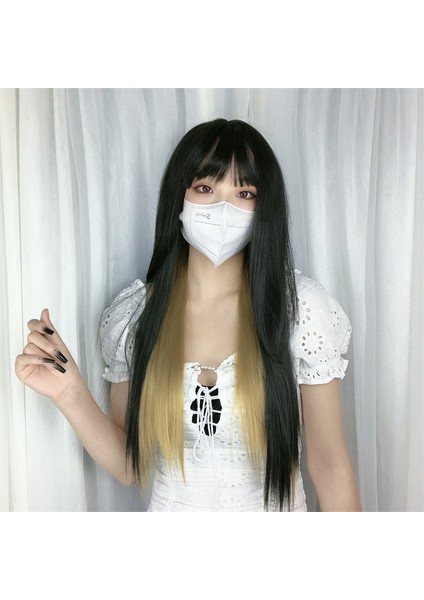 Peruk Kadın Boyalı Uzun Düz Saç Günlük Renk Uyumlu Peruk Kadın Takımı Saç Rengi Düzenleme Makinesi Kulak Boyalı Uzun Düz Saç (Yurt Dışından) fırsatları