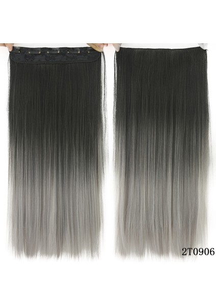 Nokta Peruk Büyükanne Gri Beş Klip Saç Parçası Gümüş Gri Dikişsiz Saç Uzatma Siyah ve Gri Degrade Renk Saç Atkı (Yurt Dışından) fırsatları