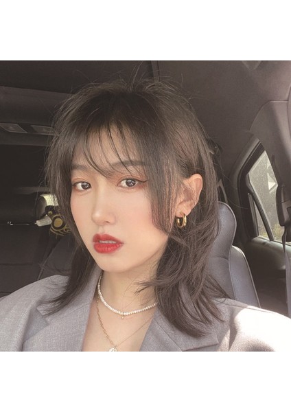 Peruk Kadın Orta Uzunlukta Saç Tam Baş Peruk Xin Zhilei Katmanlar Klavikula Orta Uzunlukta Saç Peruk Kılıf Parçaları (Yurt Dışından)