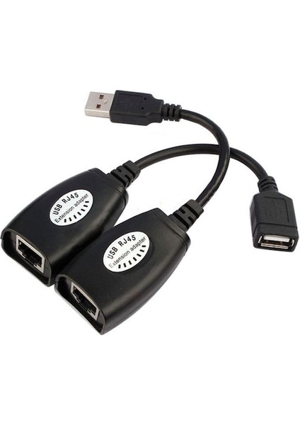 USB Cat5 Cat6 RJ45 Lan Genişletici Uzatma Kablosu Adaptörü 2 Adet (Yurt Dışından)