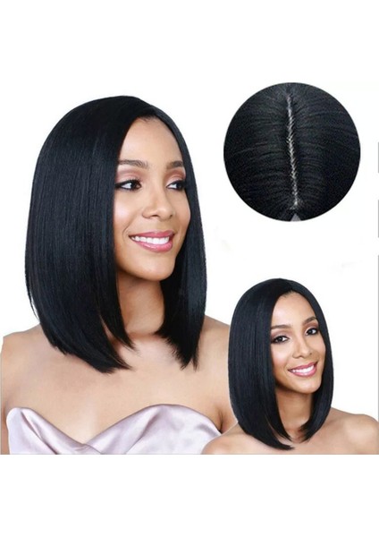 Peruk Başlık Kadın Isıya Dayanıklı Sentetik Orta Uzunlukta Düz Saç Peruk (Yurt Dışından) modelleri