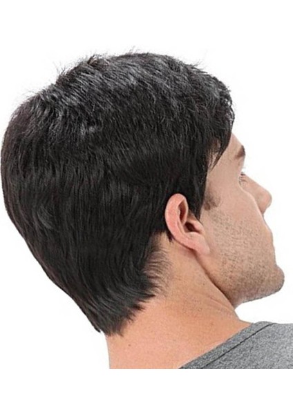 Adam Eğik Patlama Saç Için Te Doğal Gerçekçi Yüksek Sıcaklık Fiber Peruk (Yurt Dışından)