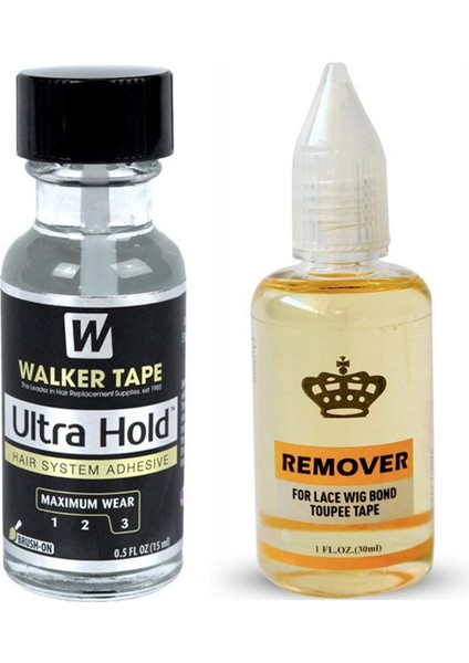 1 Şişe 0.5 Oz Walker Bant Ultra Tutma Dantel Peruk Tutkal Yapıştırıcı Süper Tutkal ve 1 Şişe Sökücü 15 ml (Yurt Dışından)