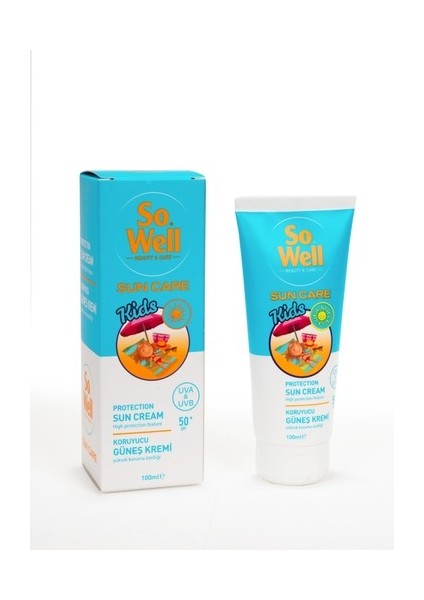 So Well Sun Care Kids Koruyucu Güneş Kremi SPF50+ 100 ml 2 Adet fiyatları