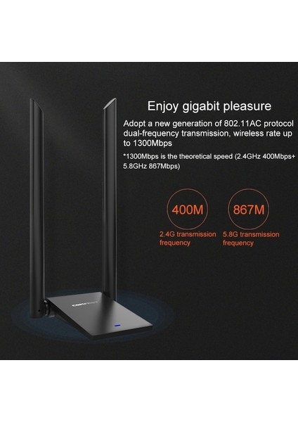 Comfast CF-WU782ACV2 1300MBPS Dual-Band Wifi 2 Antenli USB Ağ Adaptörü (Yurt Dışından)