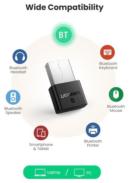 Ugreen Bluetooth 4.0 Alıcı USB Kablosuz Dongle Adaptörü (Yurt Dışından)