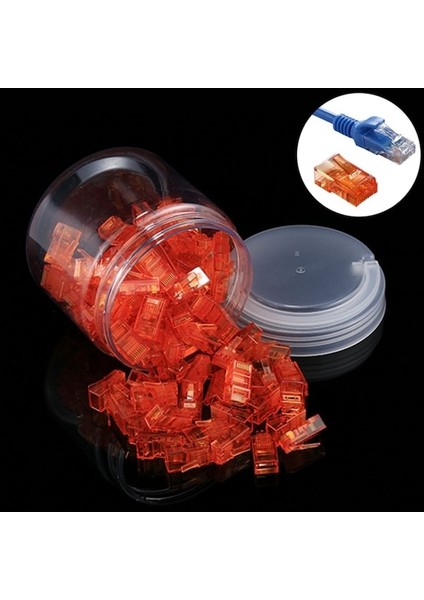 100 Adet Anpwoo AMP01 RJ45 Konnektör Modüler Fiş Turuncu (Yurt Dışından)