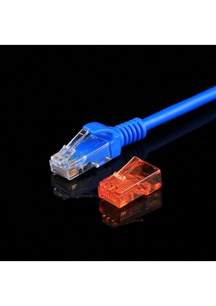 100 Adet Anpwoo AMP01 RJ45 Konnektör Modüler Fiş Turuncu (Yurt Dışından) modelleri