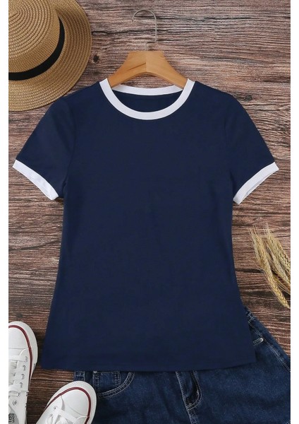 Only Trendwear Unisex Lacivert Penye Interlok Tişört fiyatları