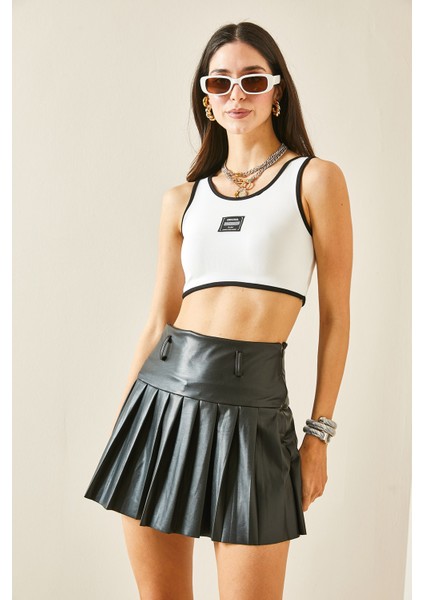 Beyaz Kalın Askılı Crop Bluz 5YXK2-48471-01 fiyatları