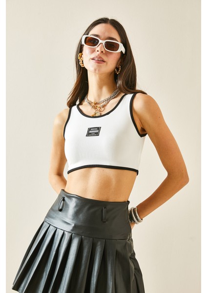 Beyaz Kalın Askılı Crop Bluz 5YXK2-48471-01 modelleri