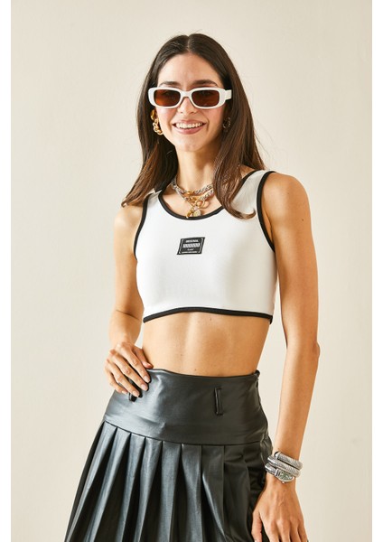 Beyaz Kalın Askılı Crop Bluz 5YXK2-48471-01 indirimleri