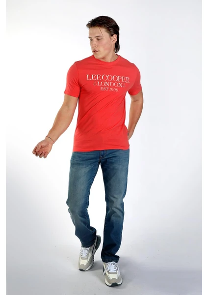 Lee Cooper Cador Erkek O Yaka T-Shirt Mercan