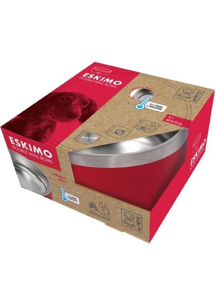 Eskimo Çelik Mama ve Su Kabı 2 Litre Red fiyatları